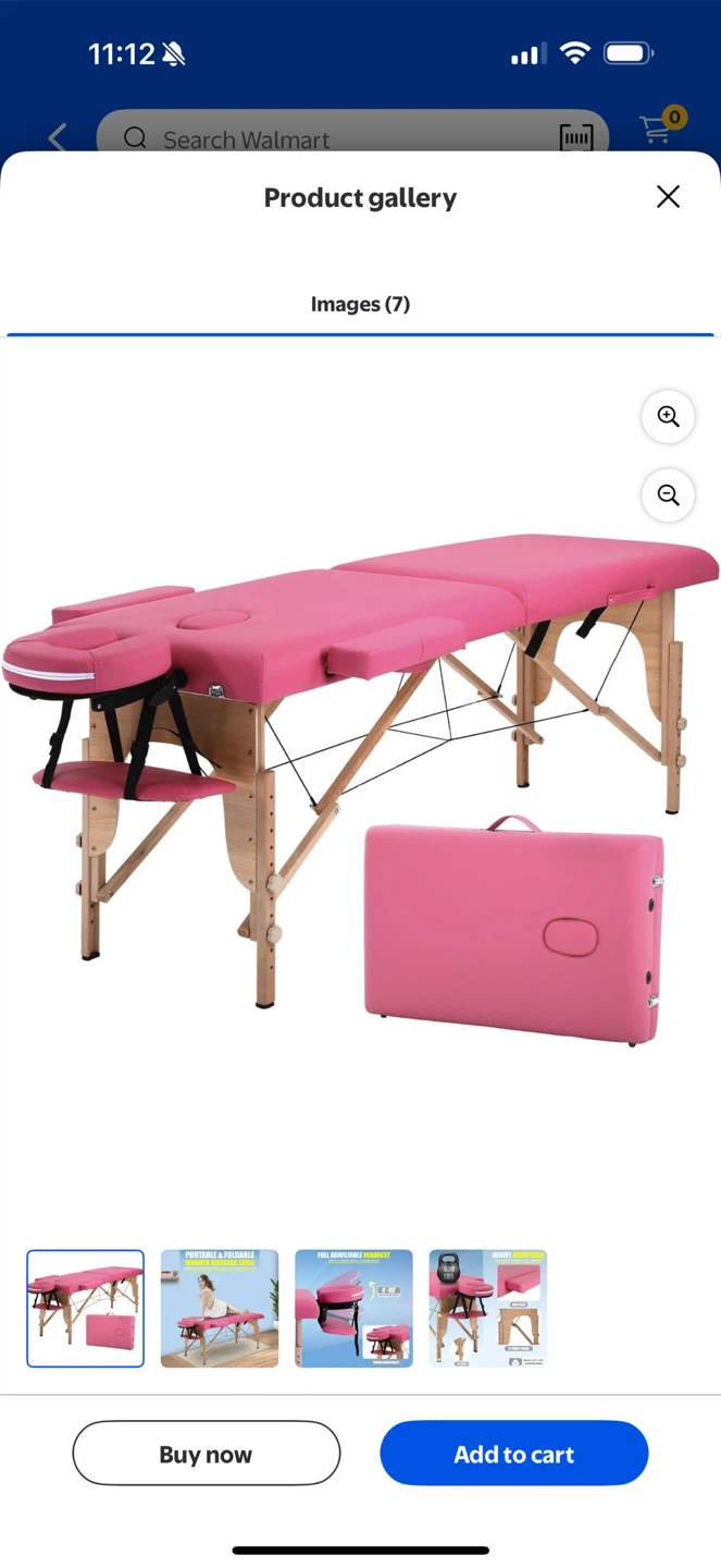 Pink Folding Massage Table with Carrying Case