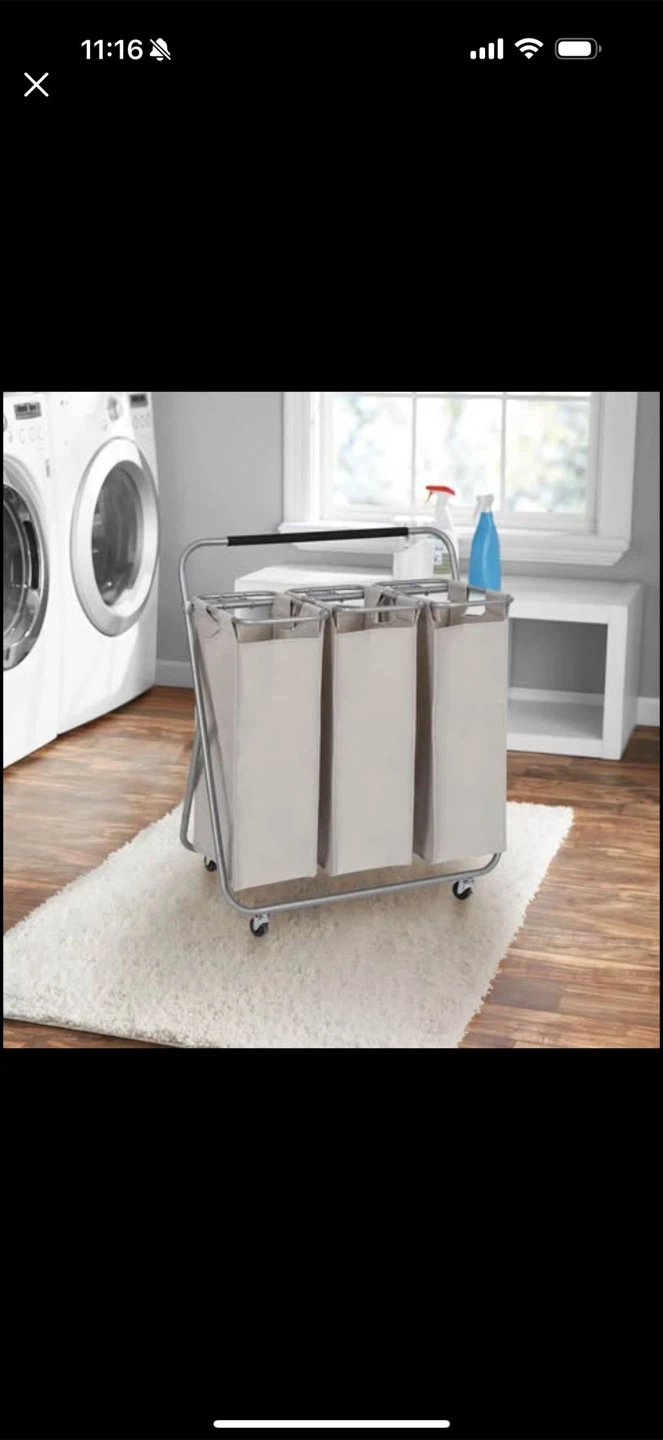 Triple Laundry Sorter Cart - photo 2