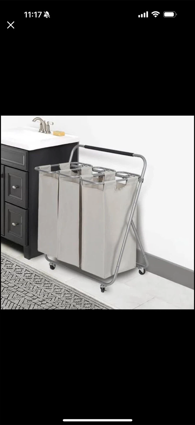 Triple Laundry Sorter Cart - photo 3
