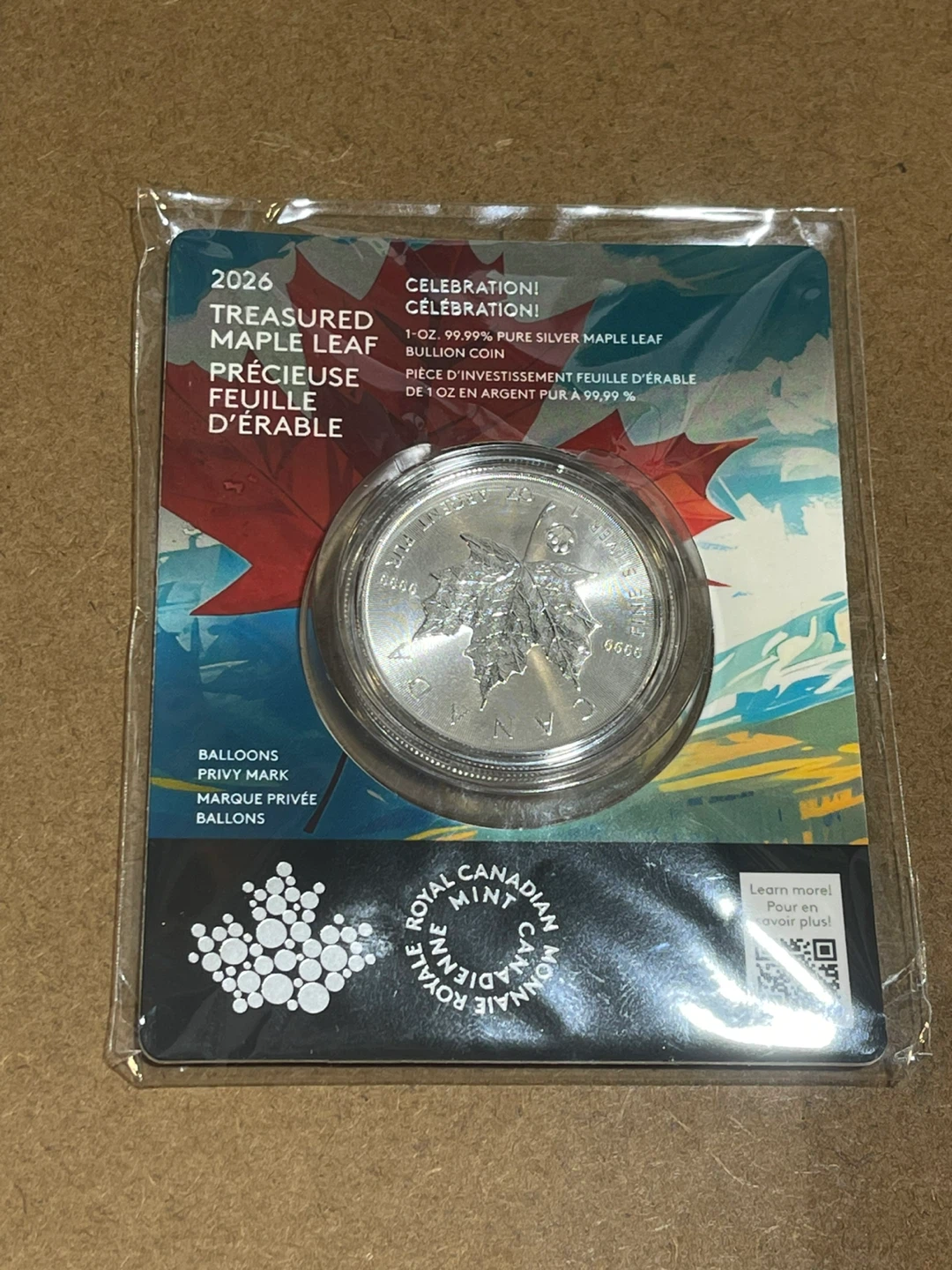 2026 Canadian Maple Leaf 1oz Silver Coin - New