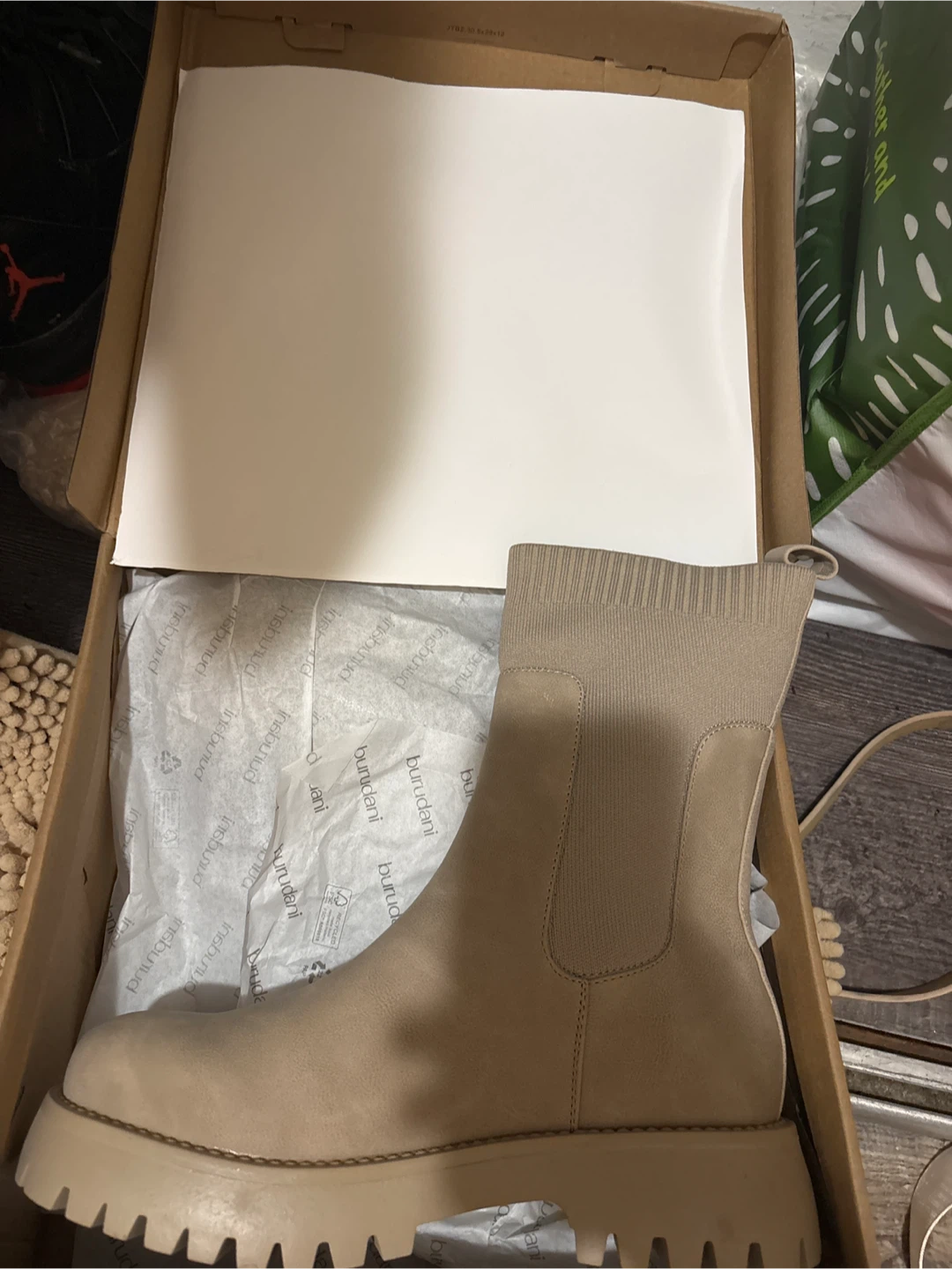 burudani Beige-PU Boots US 9