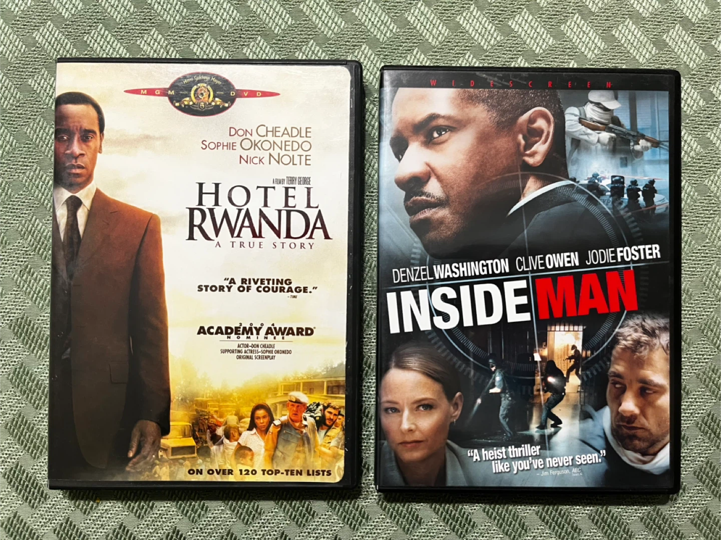 FREE - Hotel Rwanda & Inside Man DVDs