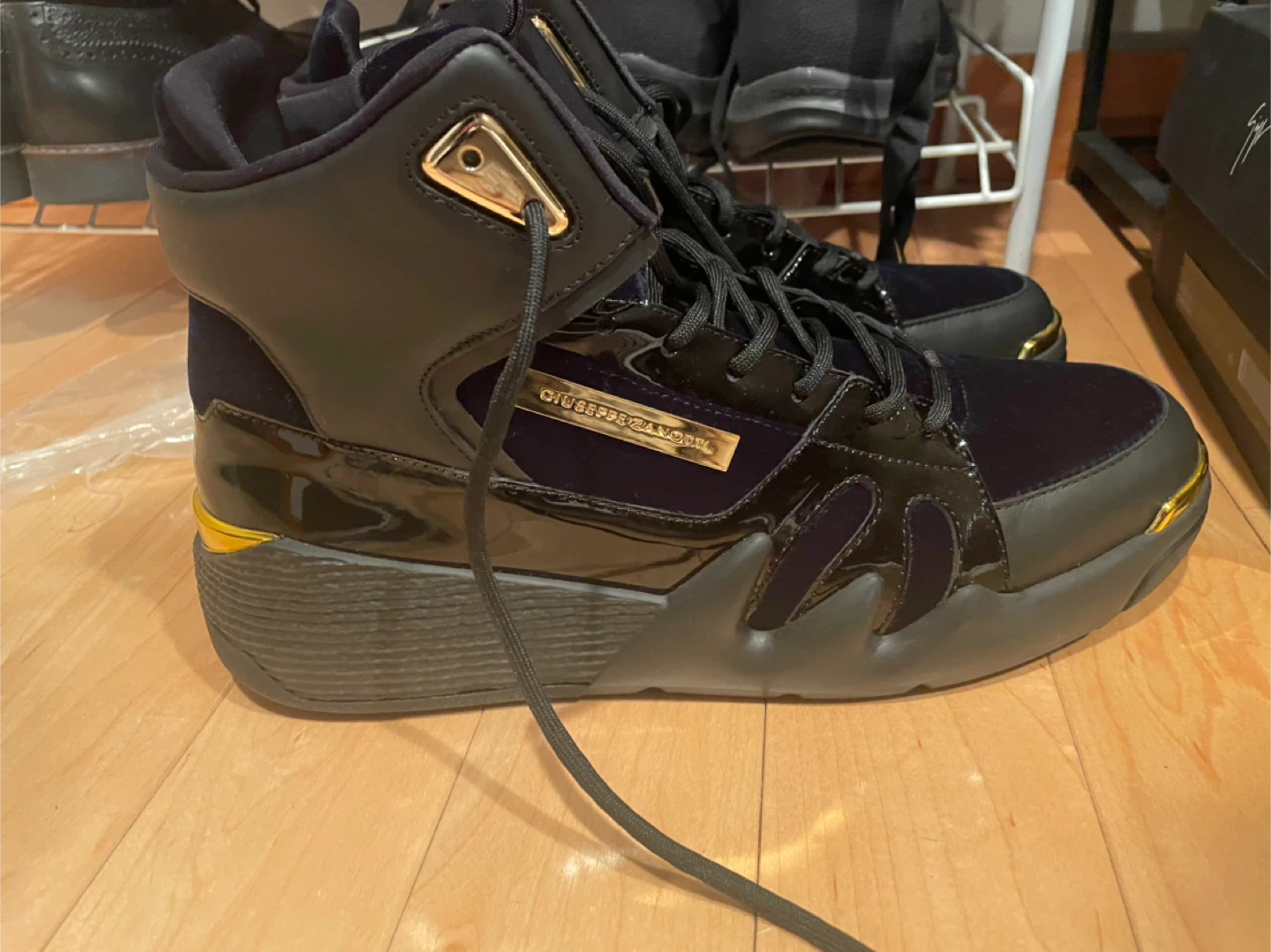 SIZE 12 Giuseppe Zanotti Black High-Top Sneakers - photo 2