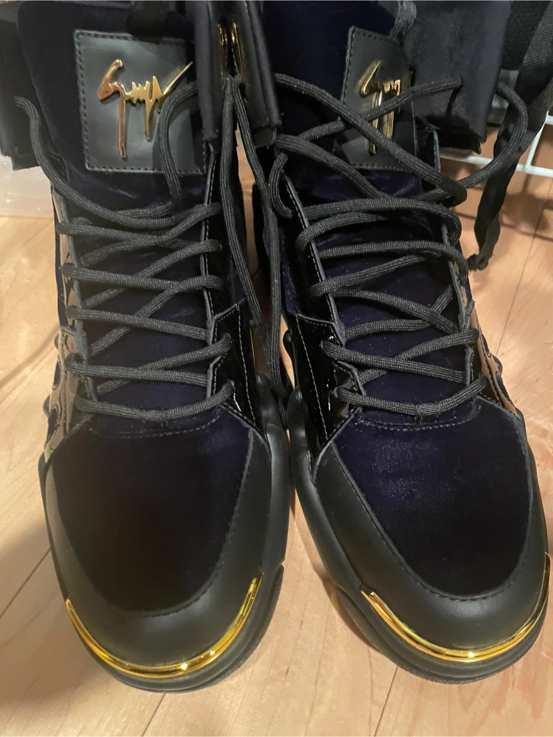SIZE 12 Giuseppe Zanotti Black High-Top Sneakers - photo 3