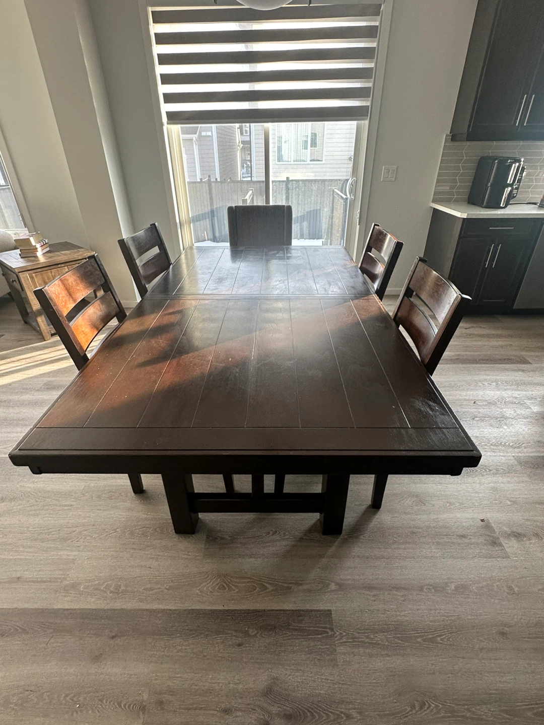 Dining Table with 6 Chairs - Dark Wood