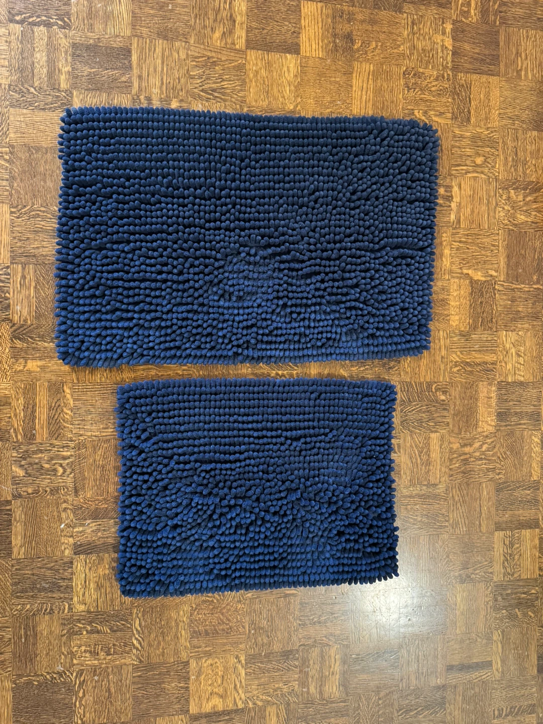 Blue Chenille Bath Mat Set - 2 Piece