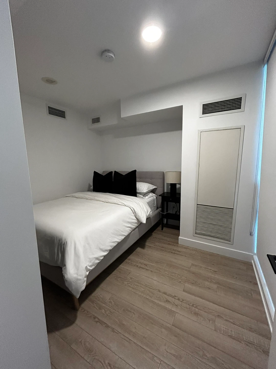 Queen upholstered bed frame