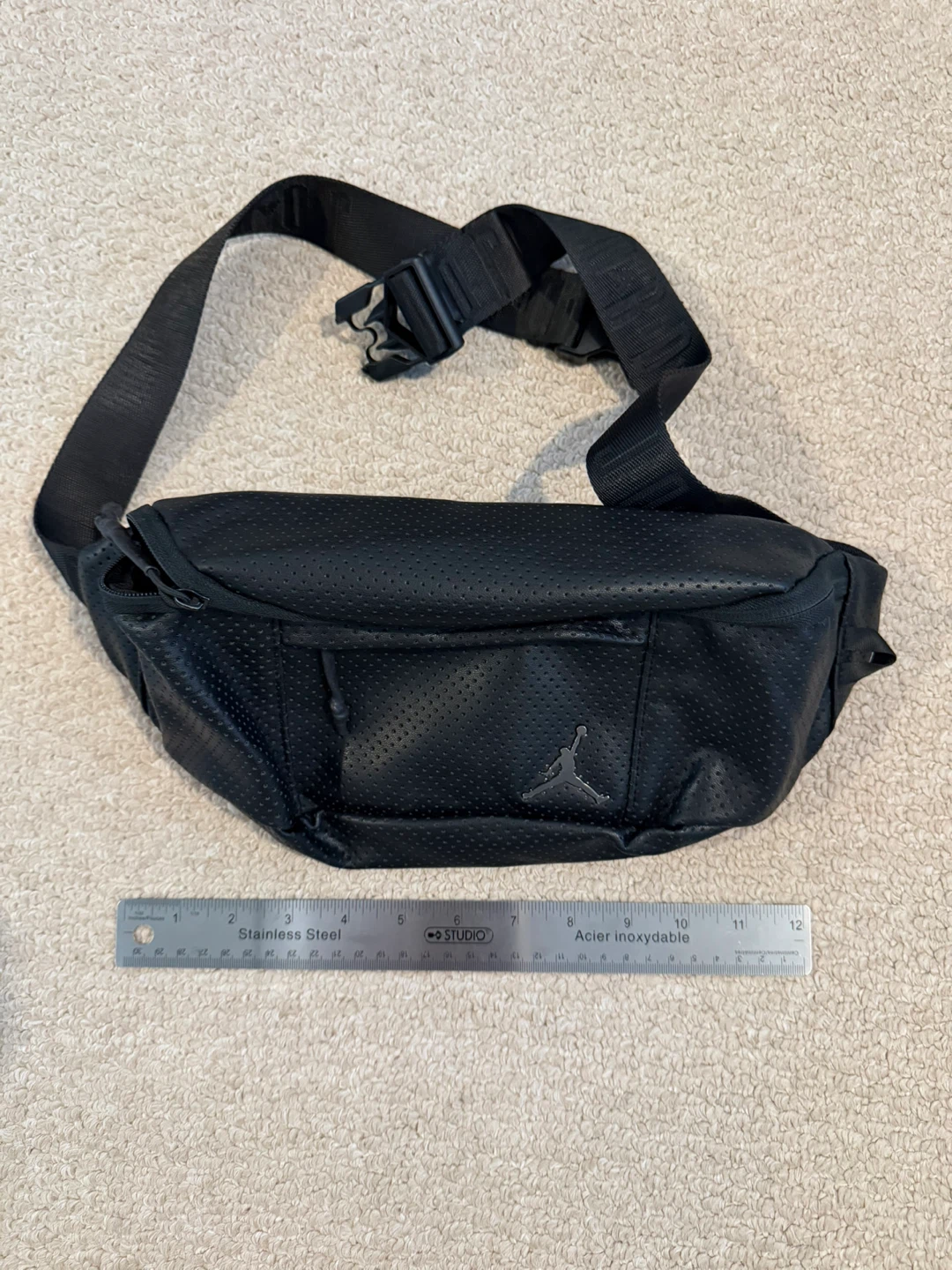 Jordan Black Perforated Fanny Pack
