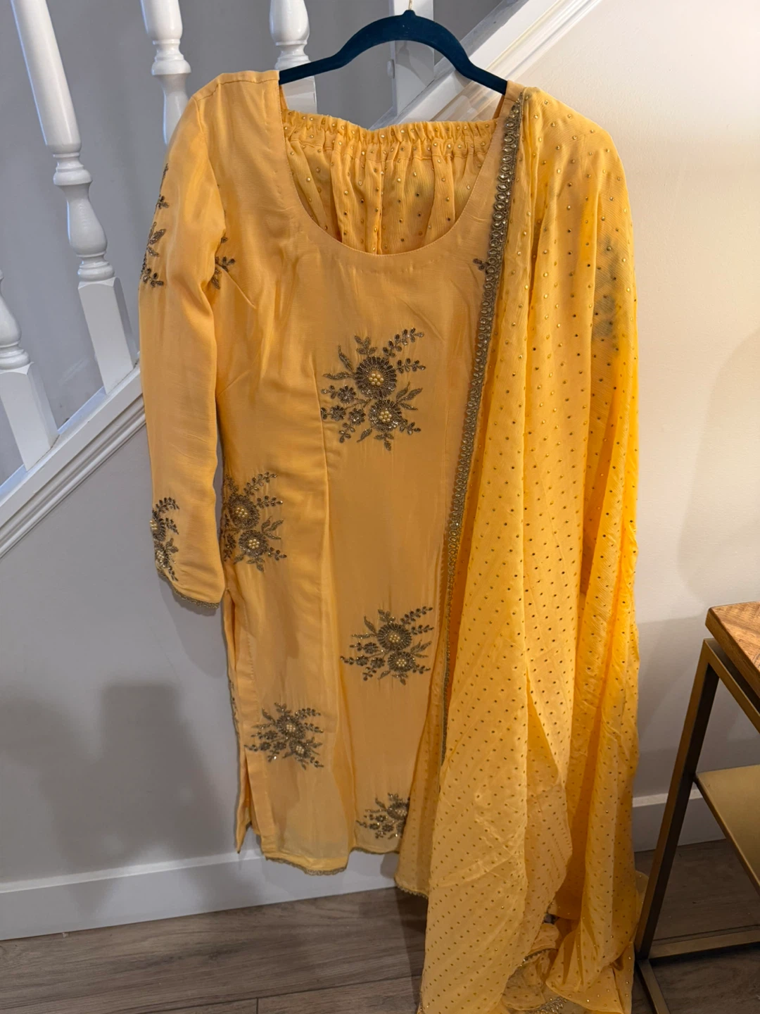 Yellow Embroidered Indian Suit