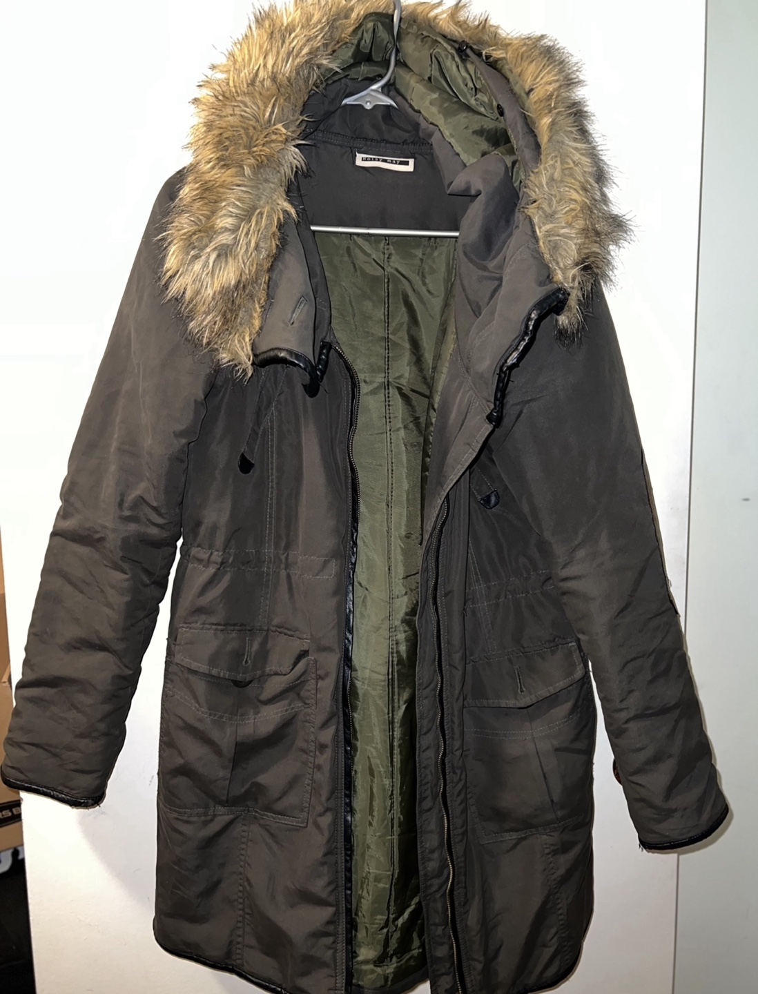 Olive Green Parka Jacket-size M