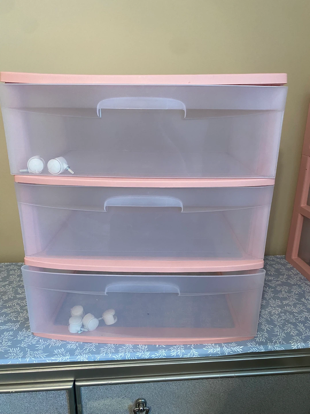 Pink 3-Drawer Storage Unit