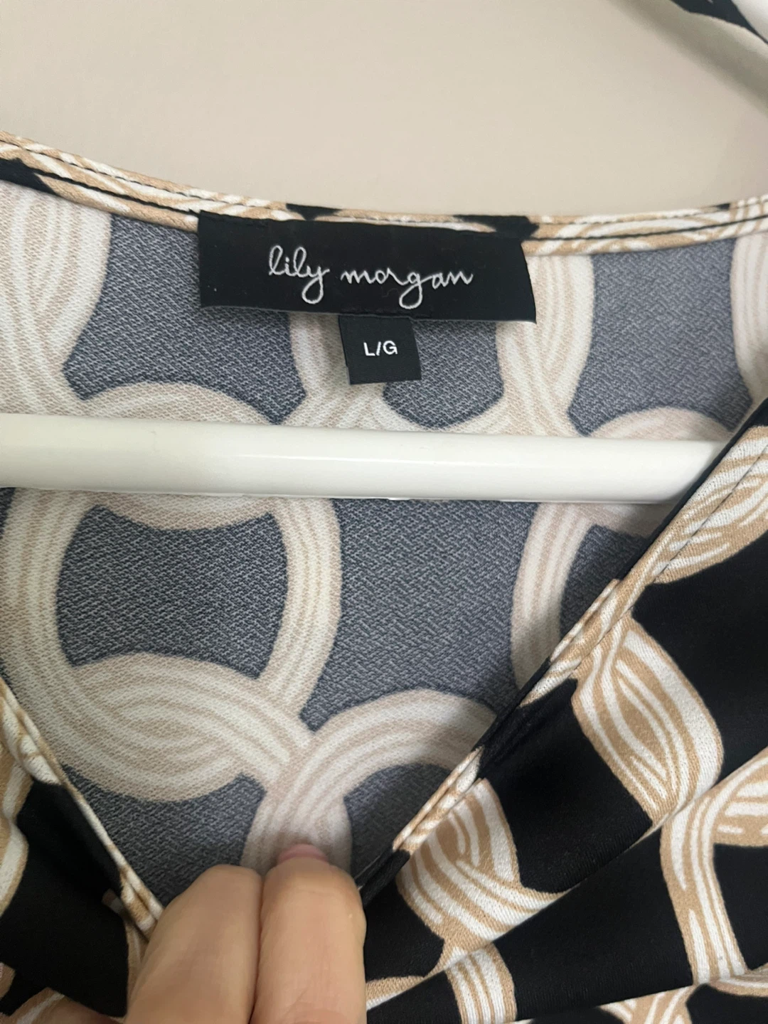 Lily Morgan Dress - Size L - Black & Beige - photo 2