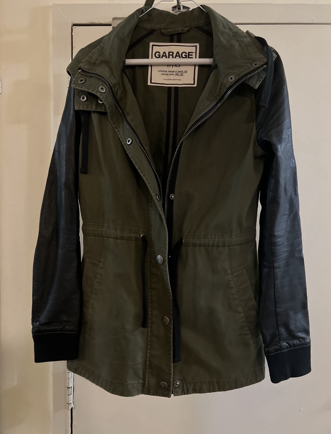 Garage Olive Green Jacket with Black Sleeves - Size S/M