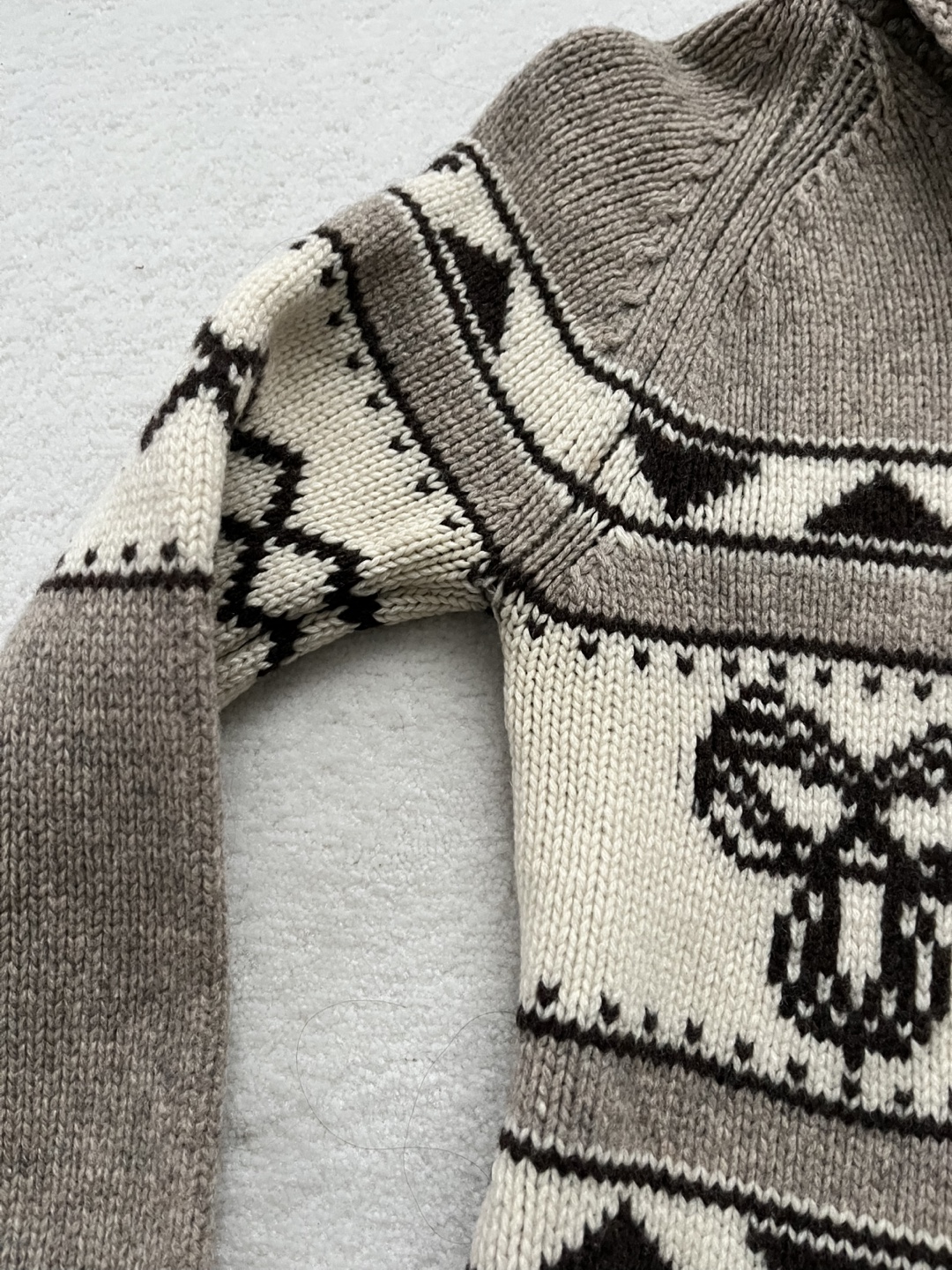 TNA 100% lambswool Patterned Knit Zip-Up Cardigan - photo 3