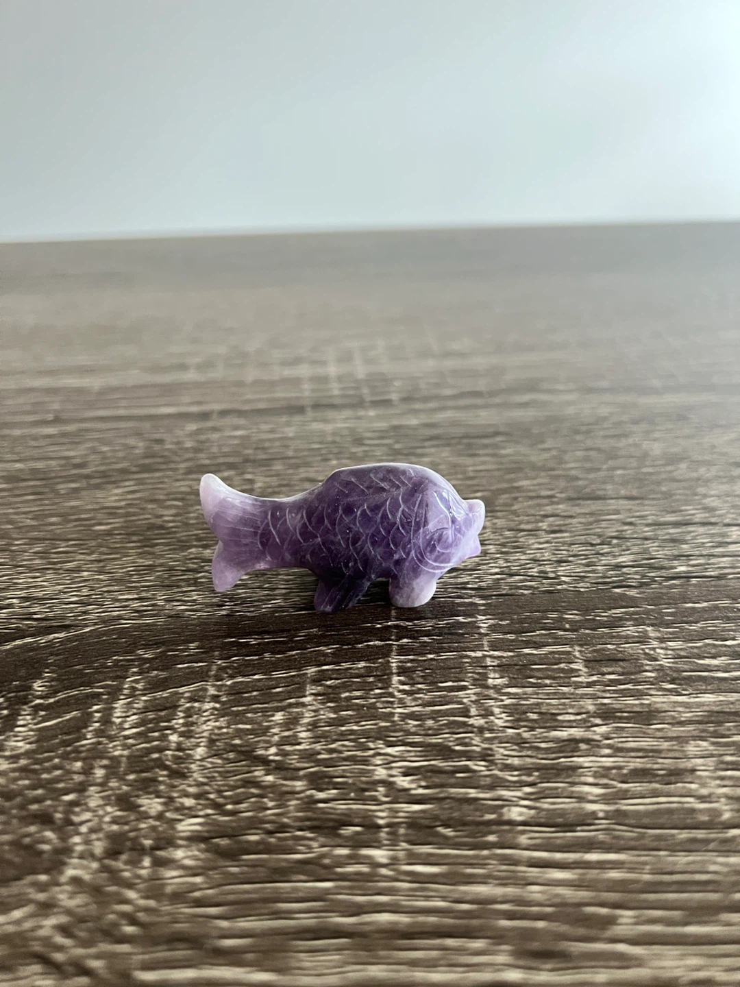 Amethyst Carved Fish Figurine