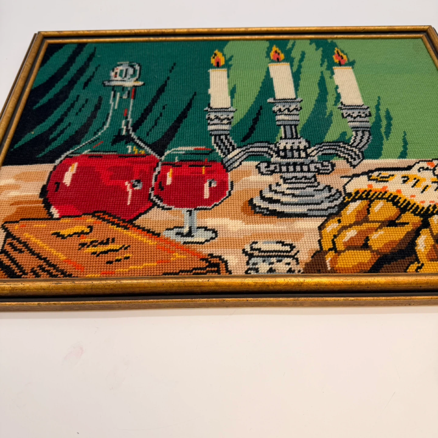 Vintage Needlepoint Art - Still Life 1970s - photo 3