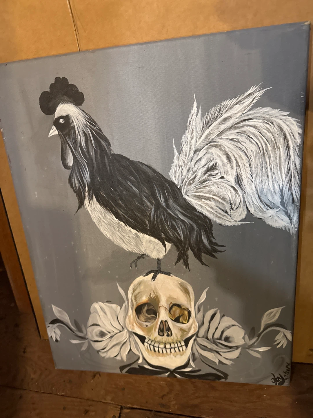 Rooster & Skull Painting - photo 2