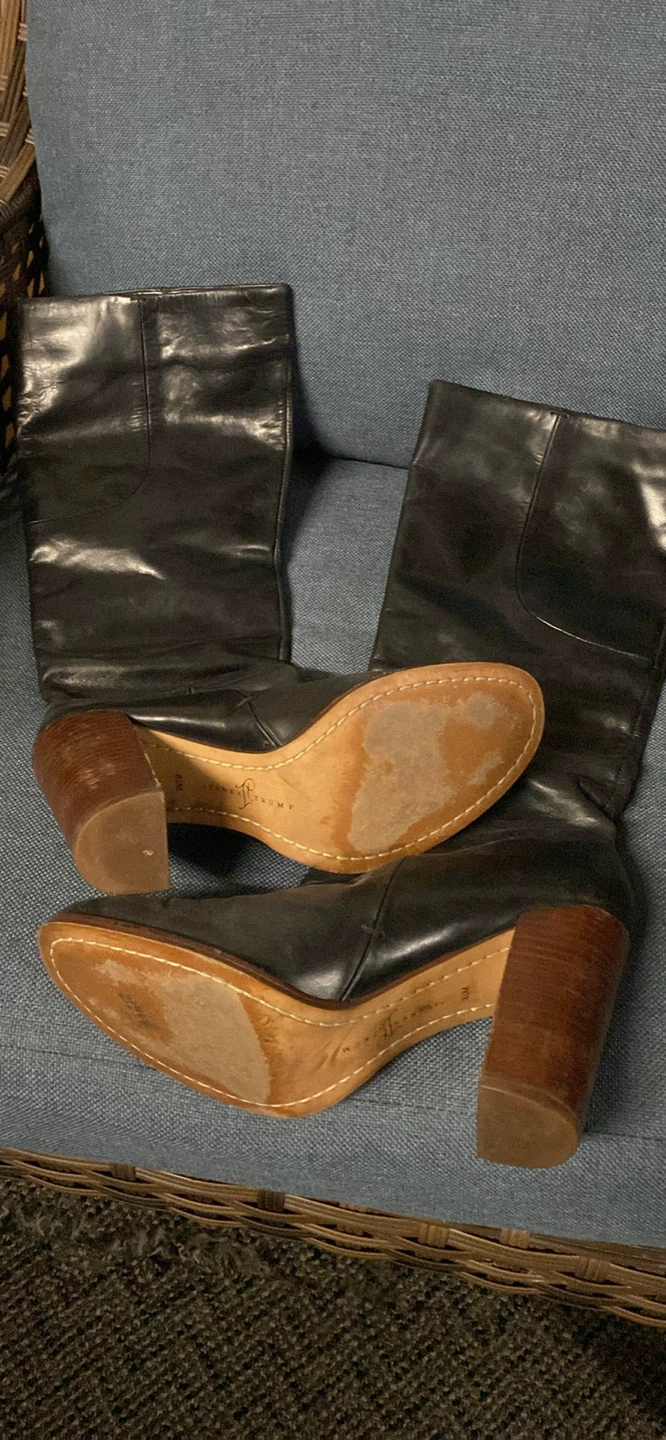 Ivanka Trump Black Leather Boots Size 8M