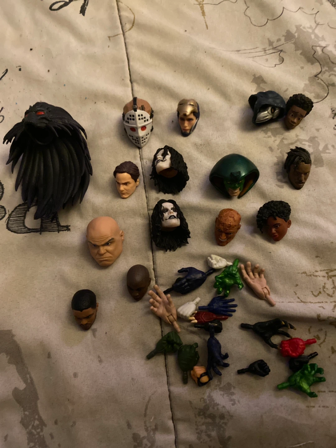 Action Figure Heads and Hands Lot