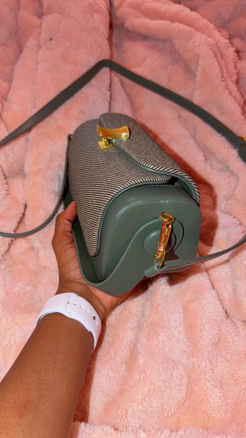 Tweed Top Handle Bag - Green