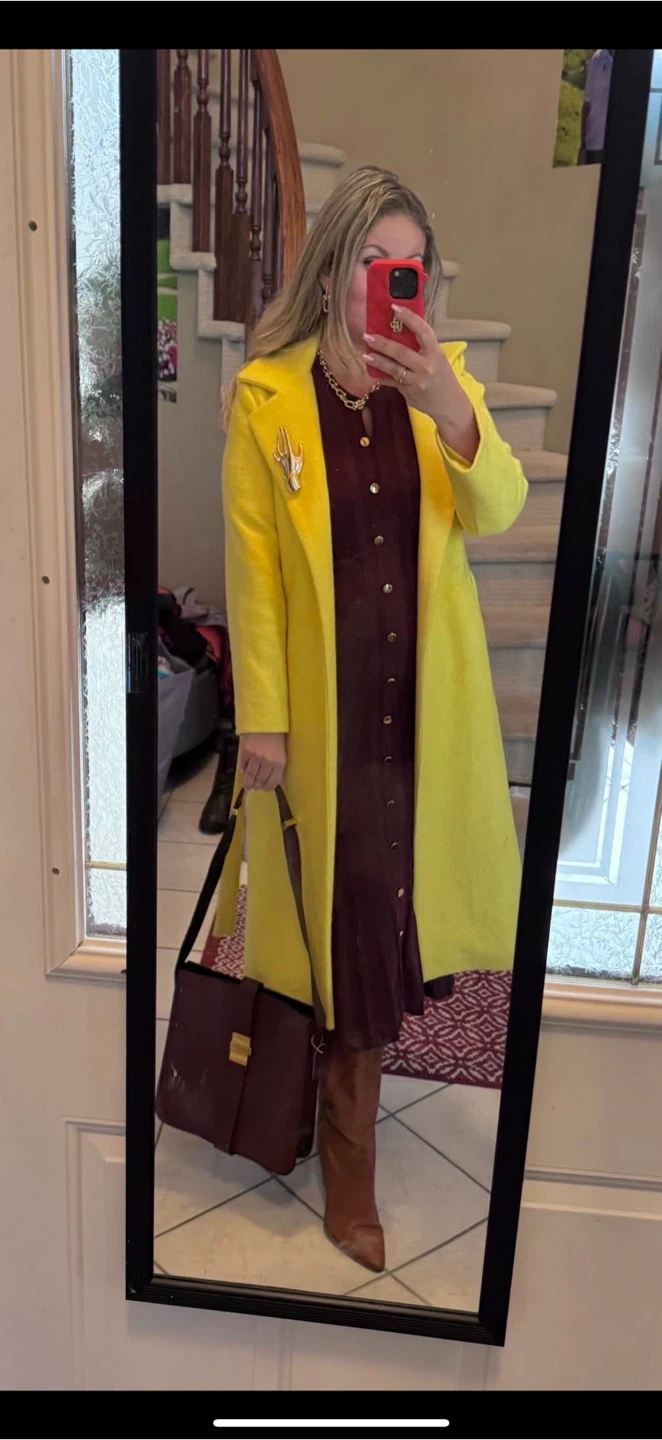 Yellow Wool Coat - photo 2
