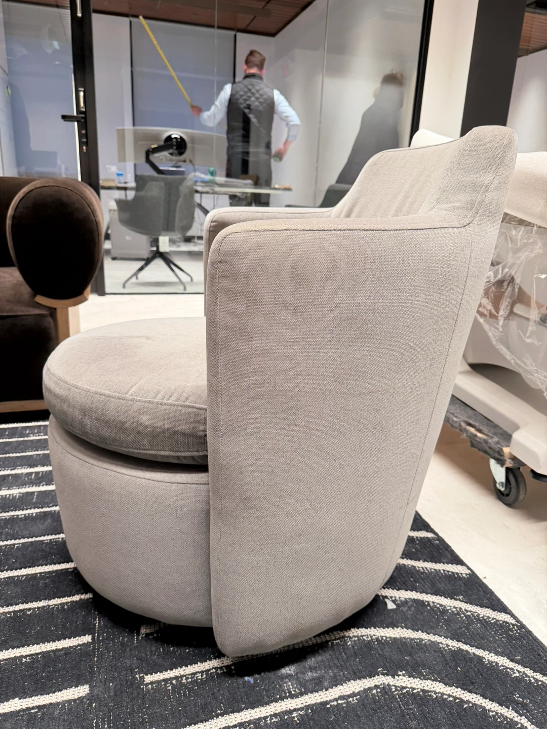 West Elm Viv Swivel Chair in Grey - photo 2