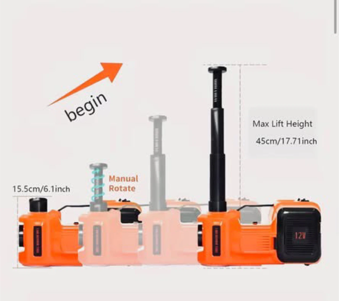 Portable Electric Car Jack Kit w/ Tool Case - photo 3