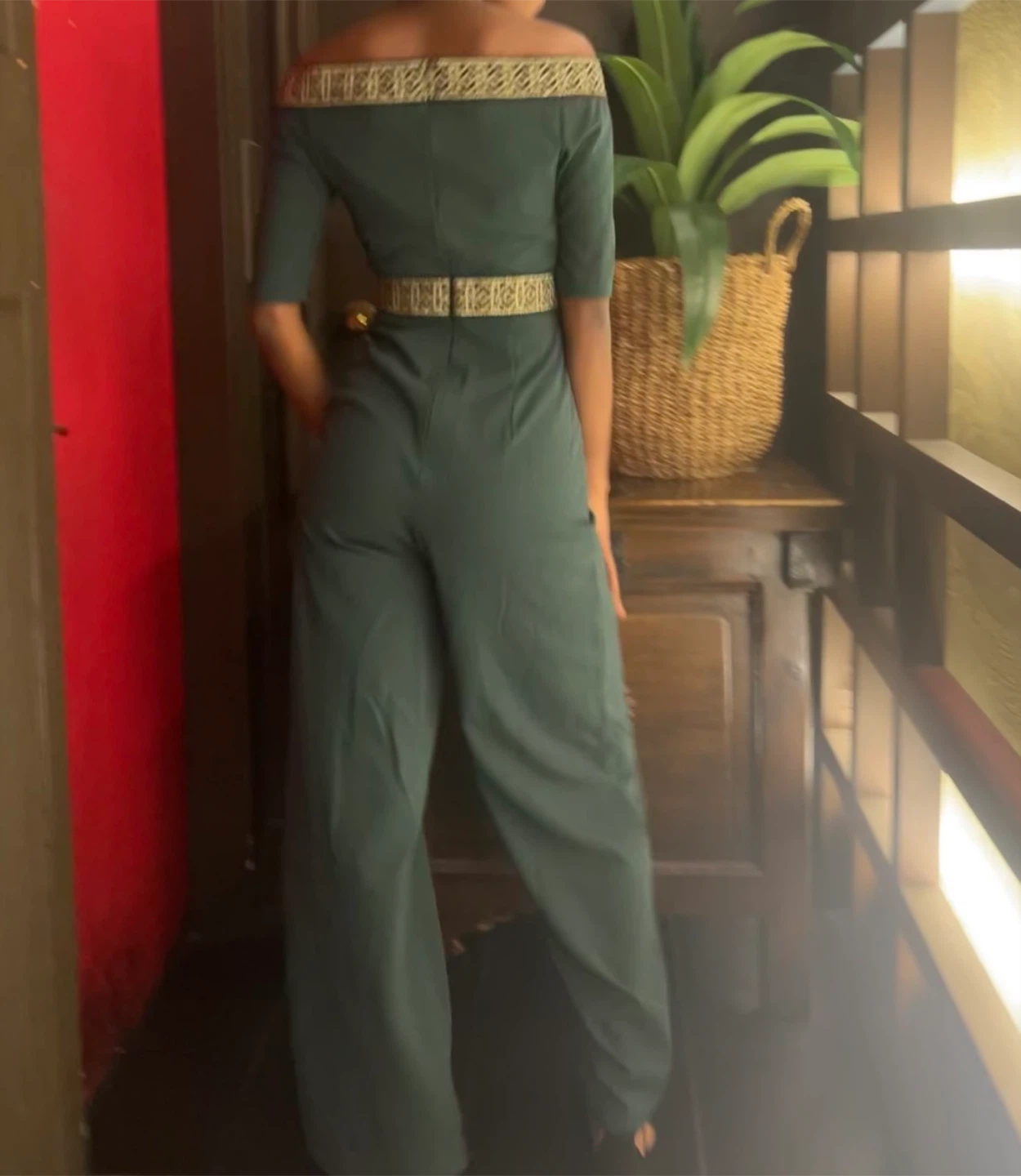 Green Off-Shoulder Jumpsuit - photo 3
