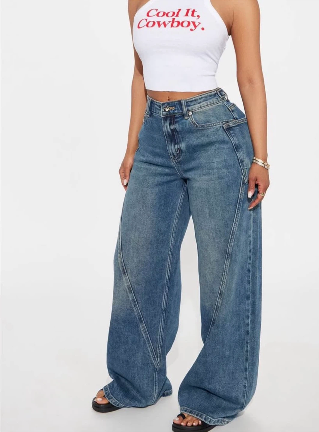 size 0 Fashion Nova Wide Leg Jeans - photo 3