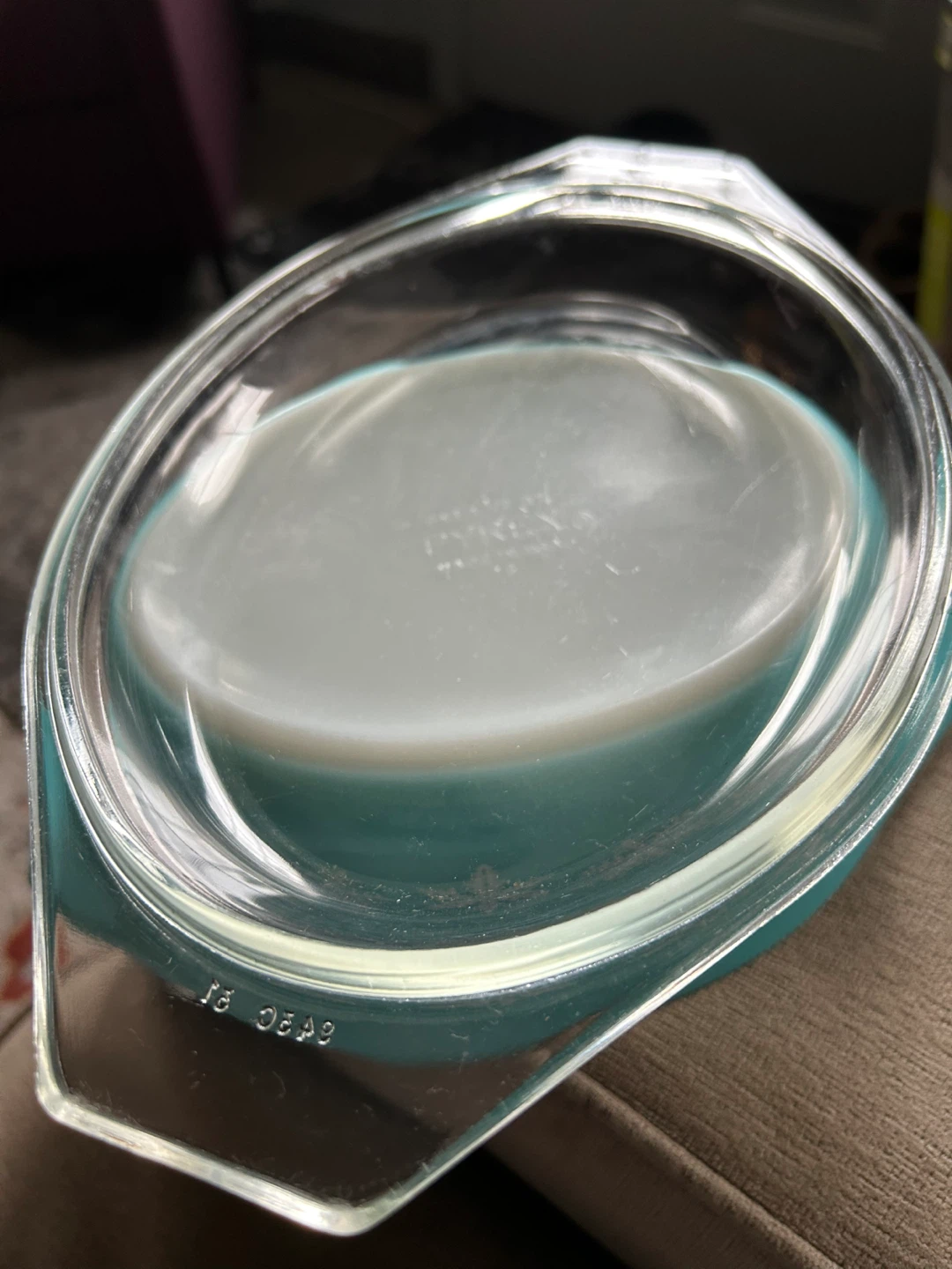 Vintage Pyrex Turquoise Snowflake Casserole Dish - photo 3