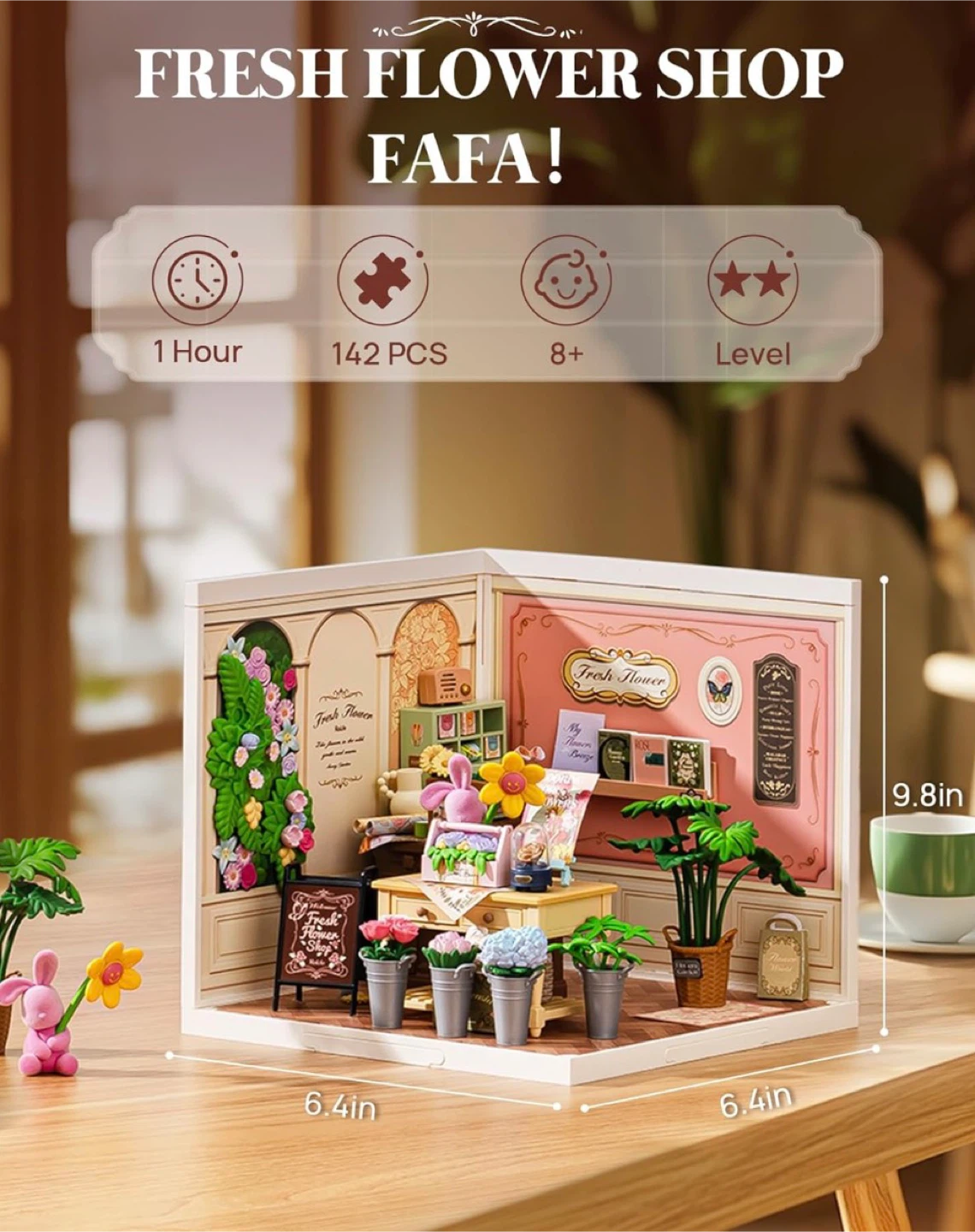 DIY Fresh Flower Shop Miniature Dollhouse Kit - photo 3