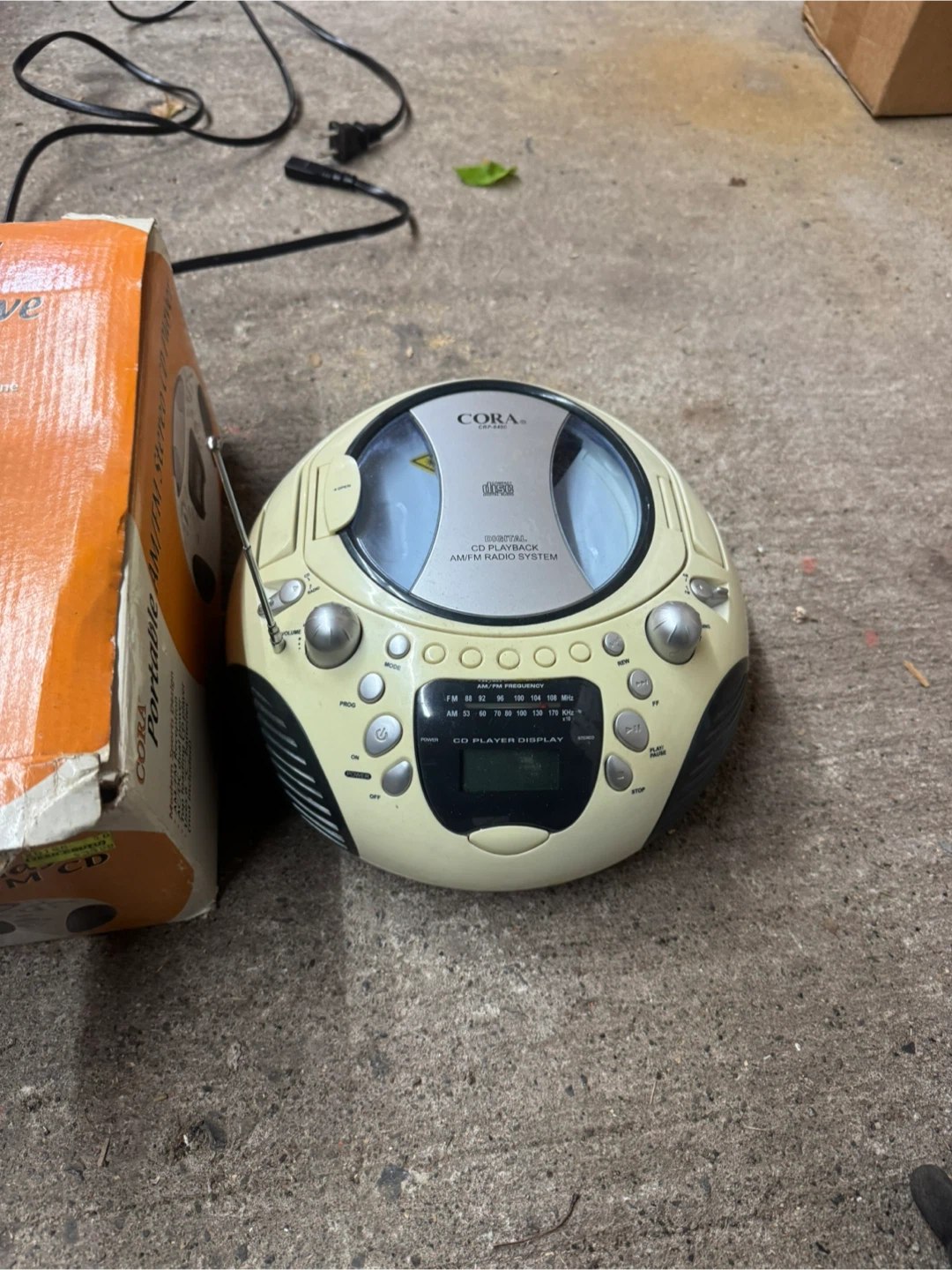Cora Portable AM/FM Stereo CD Player