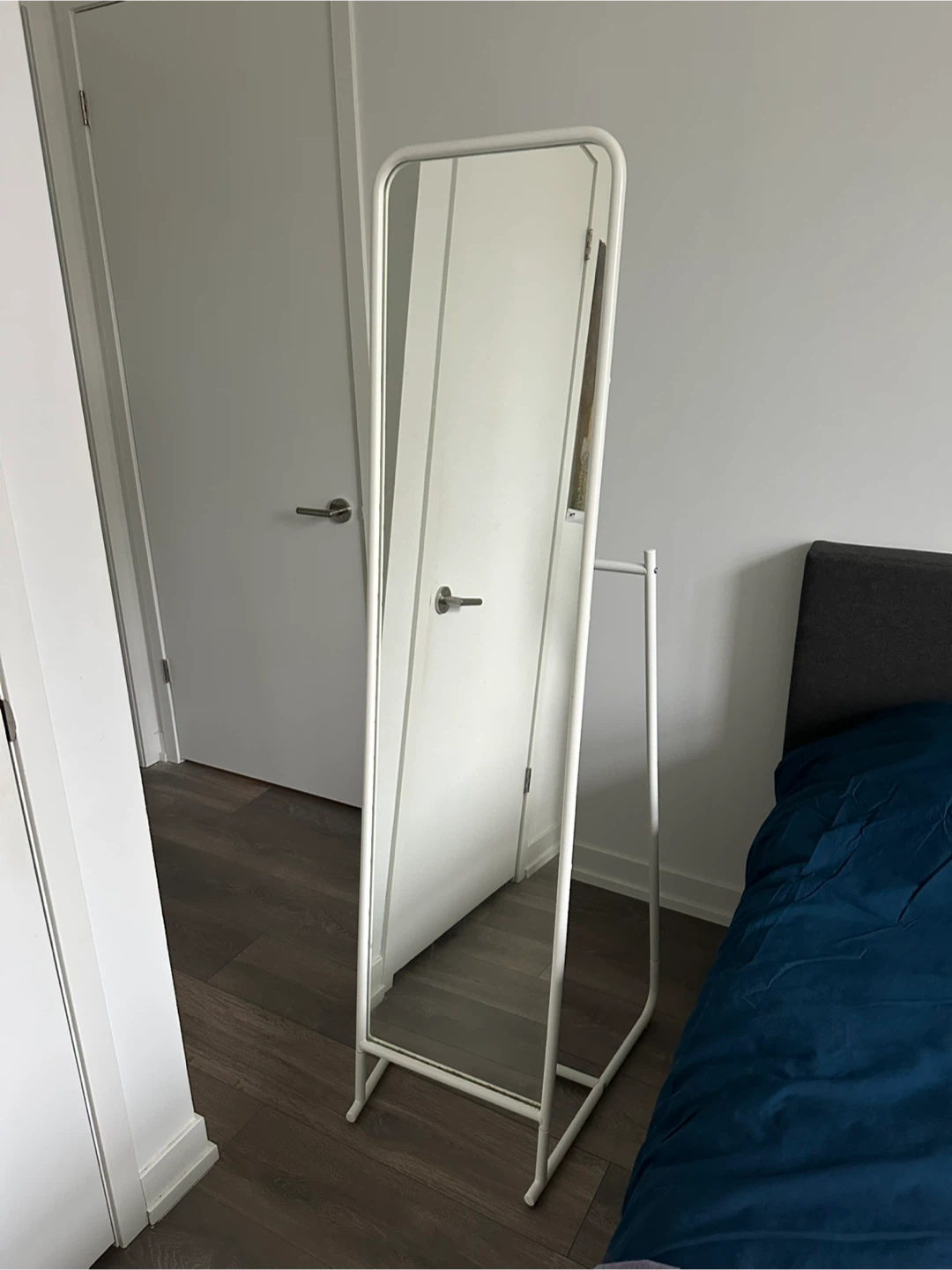Freestanding Mirror with Rack