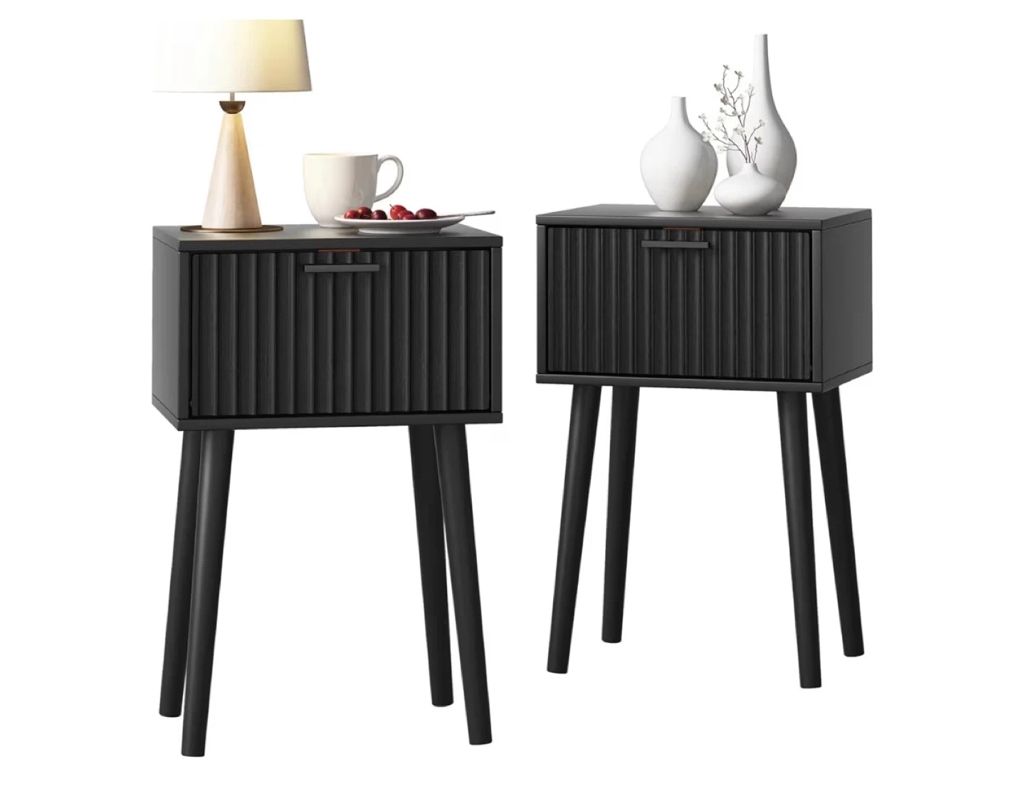 Black Fluted Nightstands - photo 4