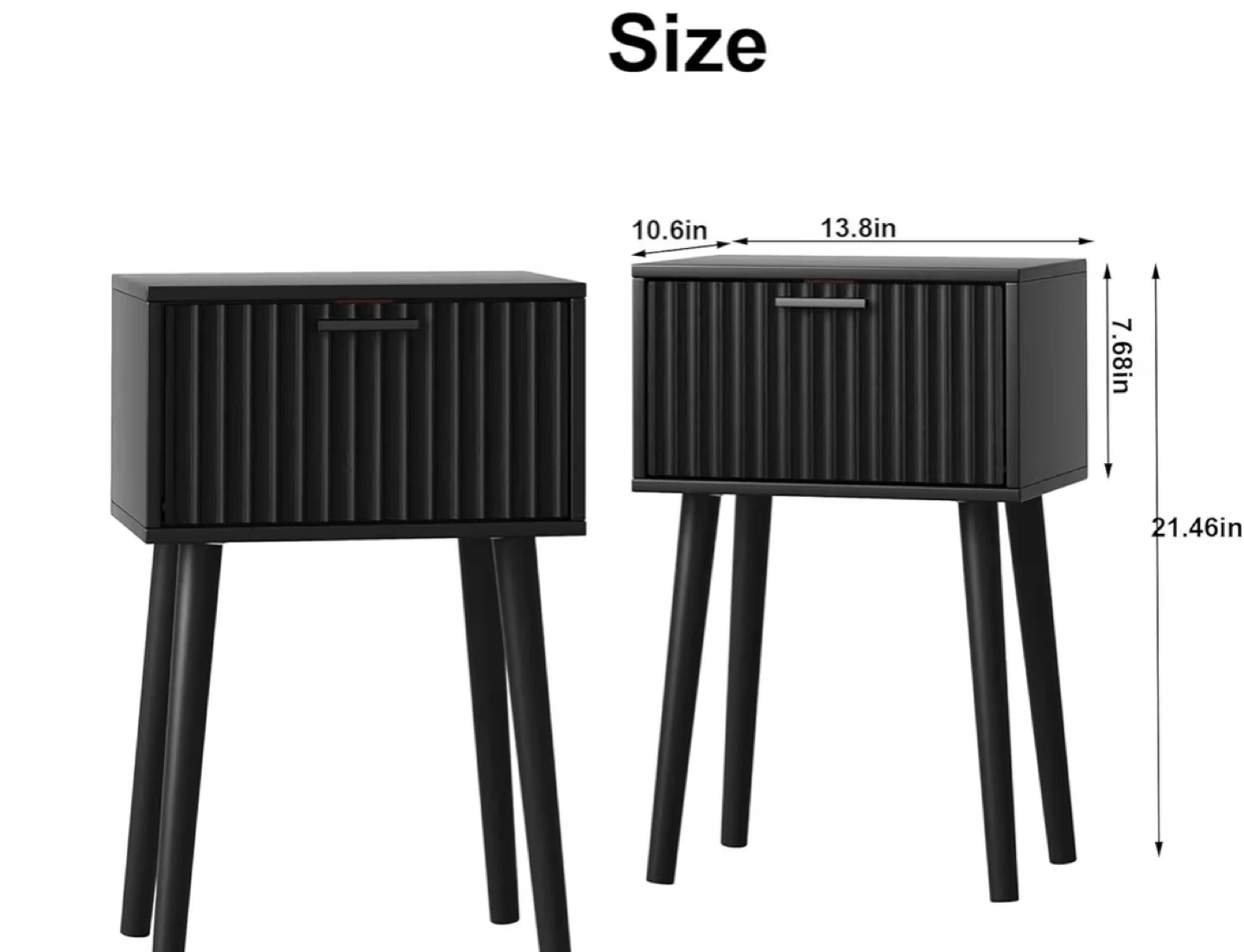 Black Fluted Nightstands - photo 2