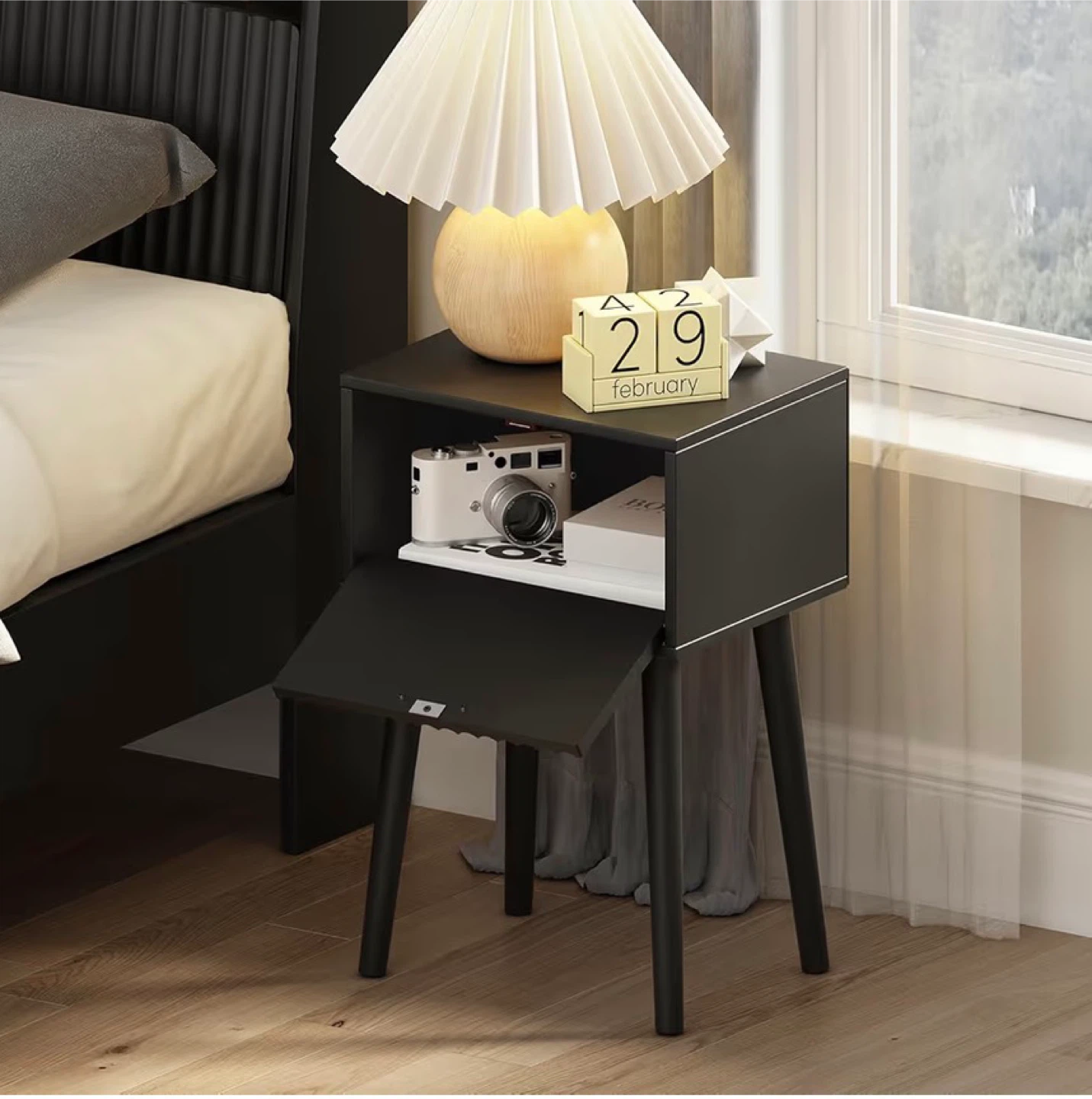 Black Fluted Nightstands - photo 3