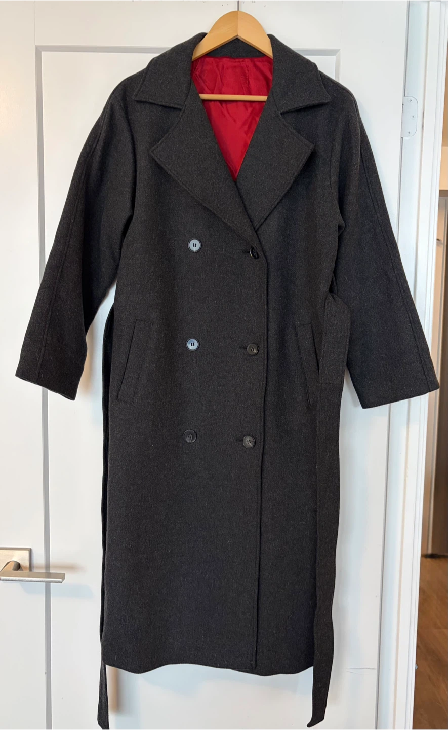 Women’s Wool-Blend Belted Coat – Size Small - photo 4