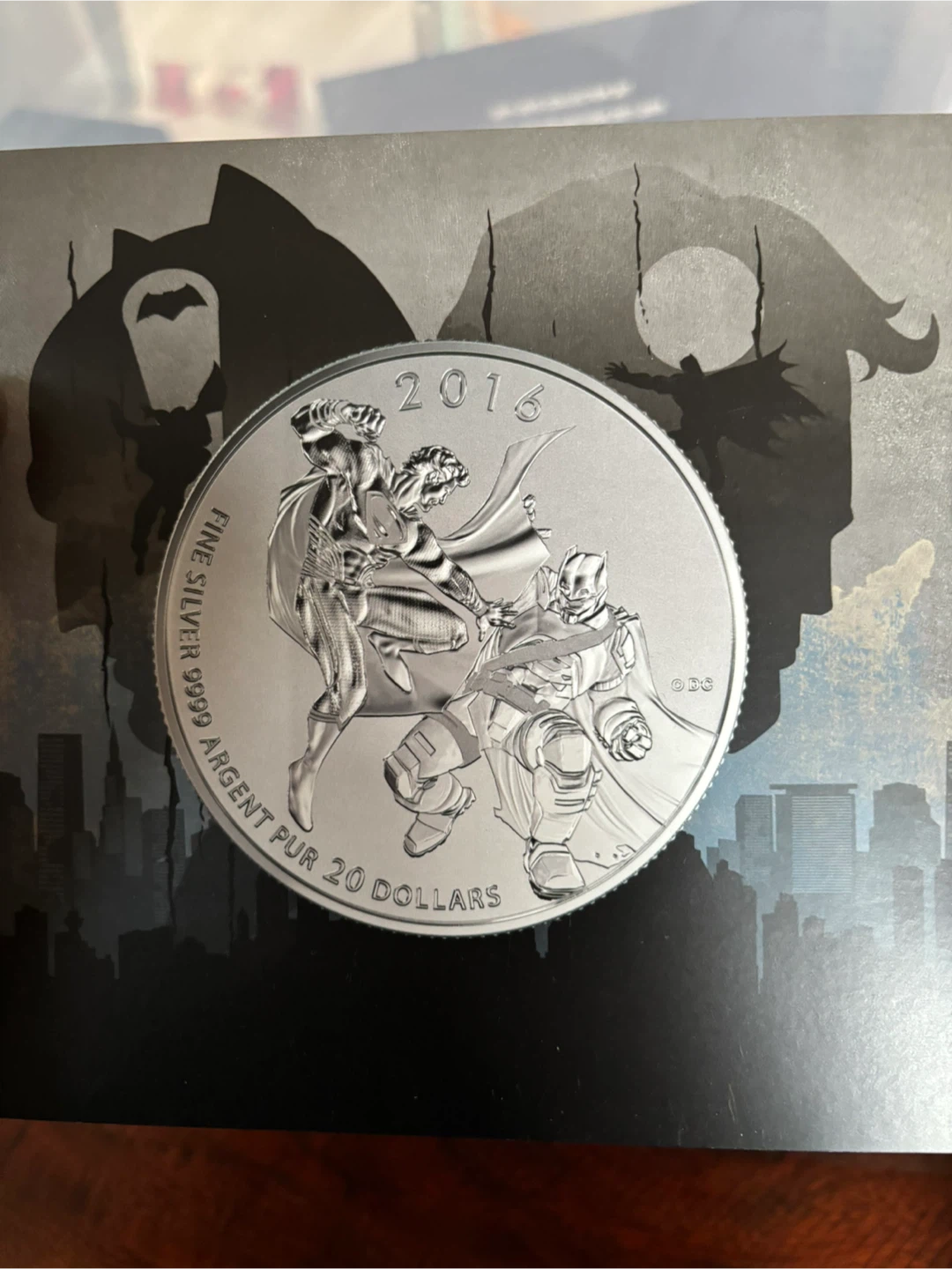 2016 Batman vs Superman $20 Fine Silver Coin