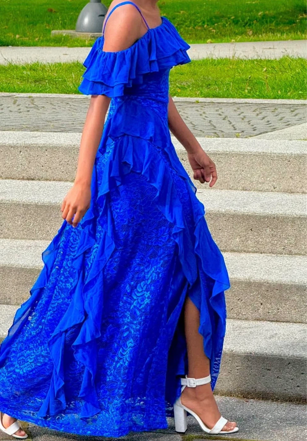 Shein Blue Ruffle Maxi Dress - photo 5