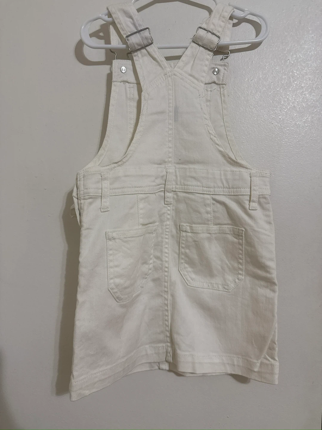 Girl's White Denim Overalls Dress size 6 - photo 2