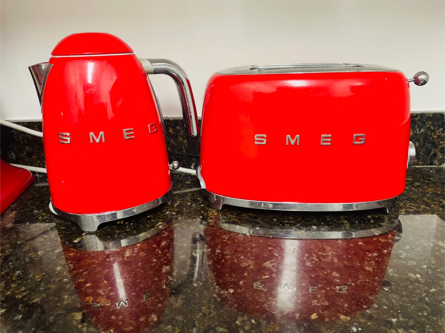 Smeg Kettle and Toaster Set - Red
