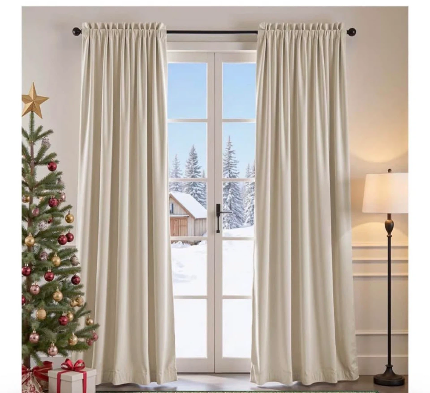 Lazzzy Beige Room Darkening Curtains - 52x84 inch