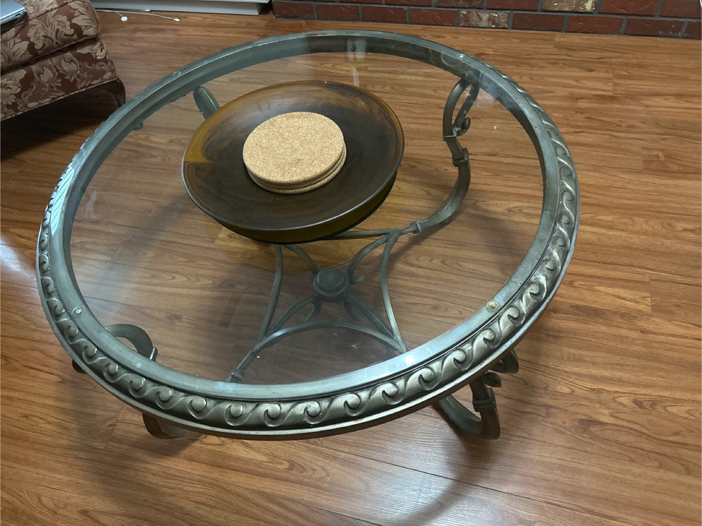 Round Glass Top Coffee Table