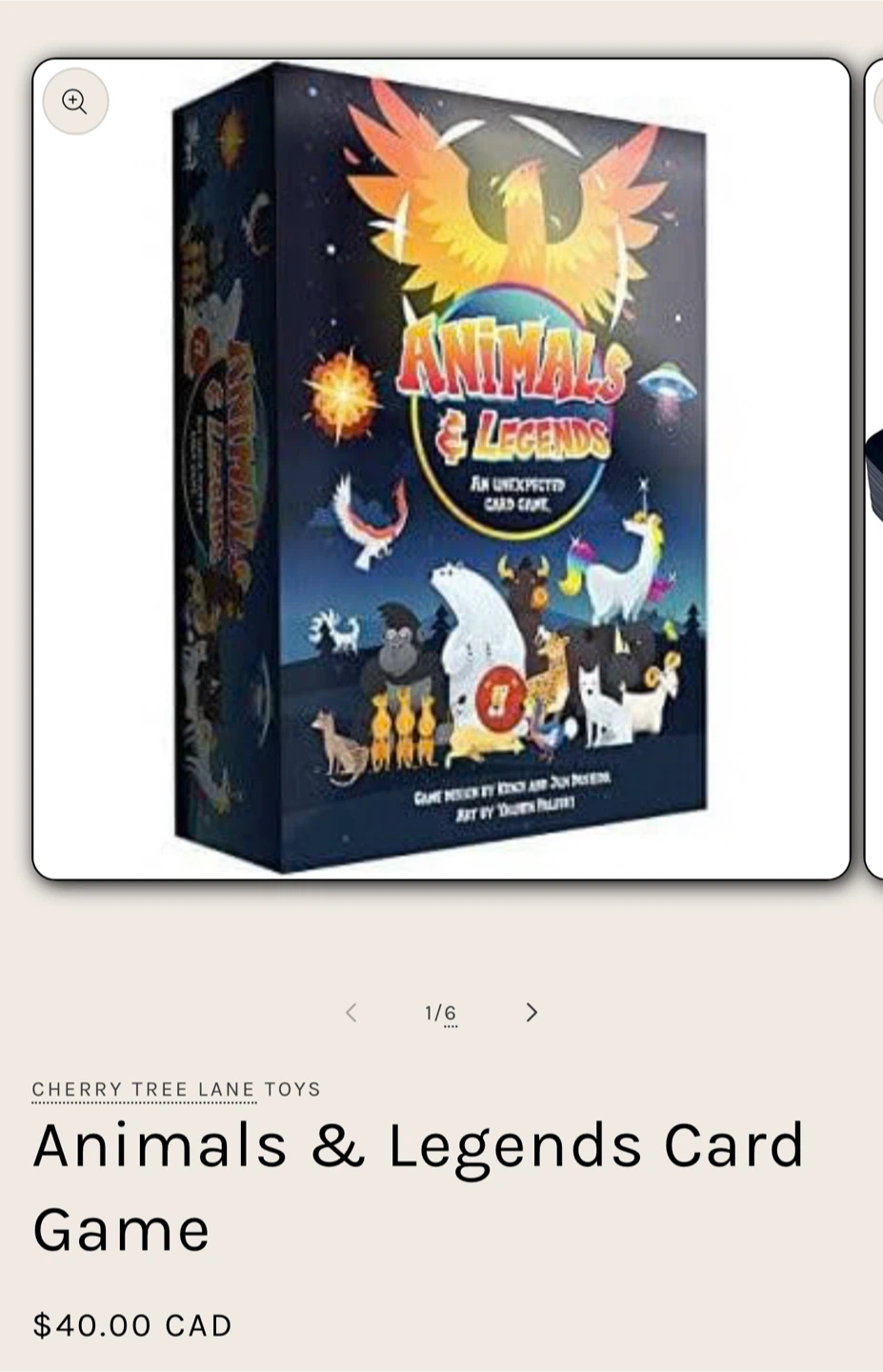 Animals & Legends Card Game - New in Box