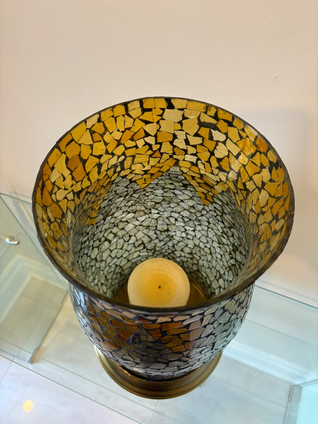 Mosaic Glass Candle Holder