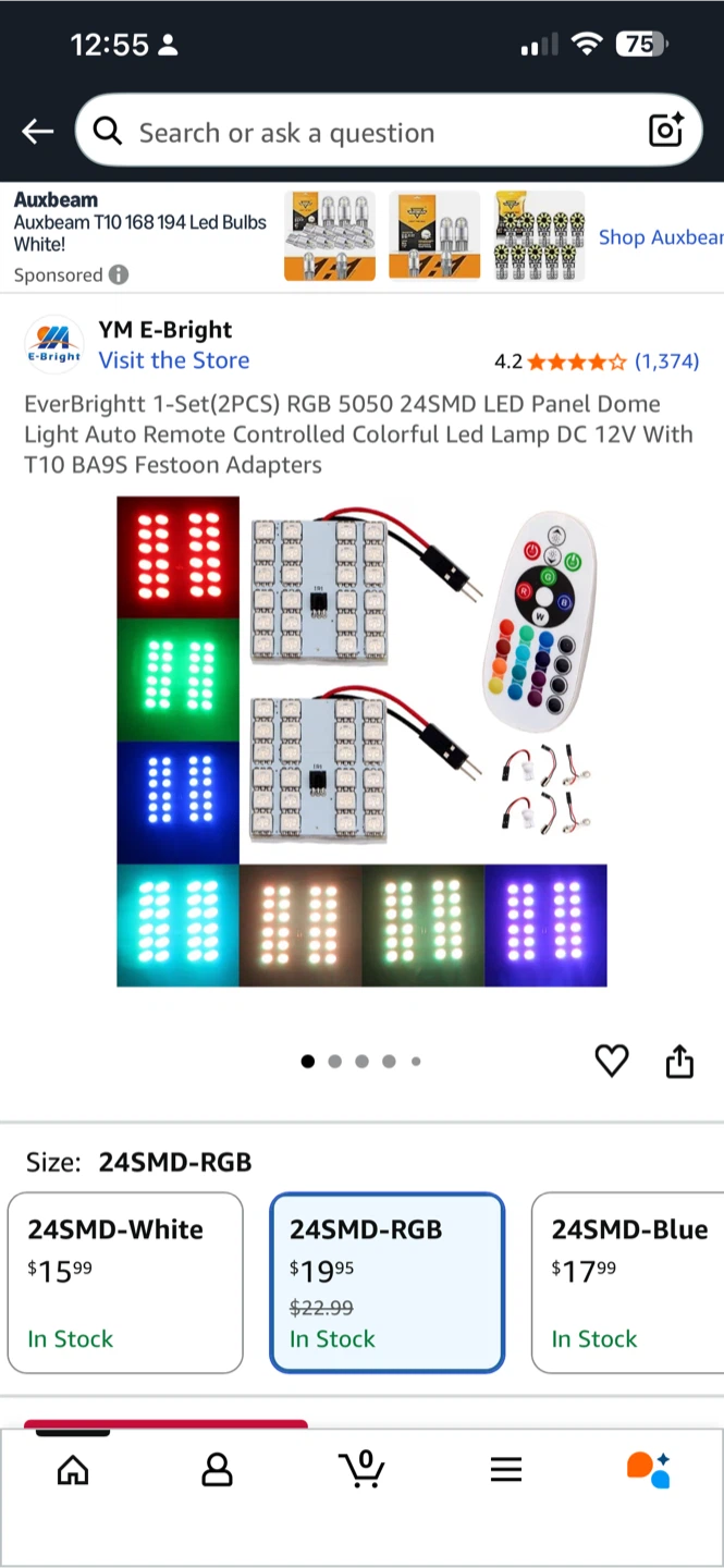 EverBrightt RGB LED Panel Dome Light