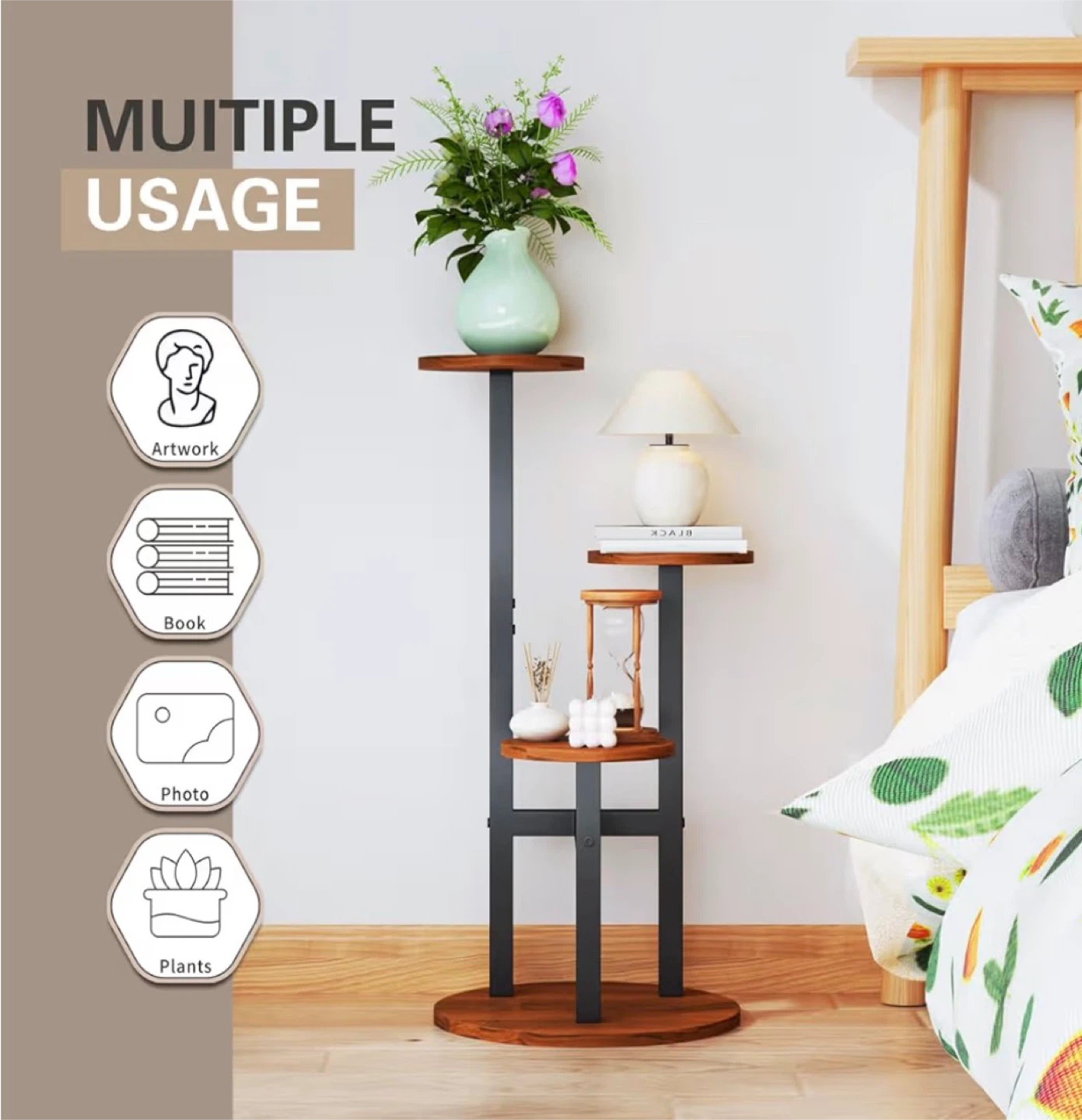 3-Tier Plant Stand Indoor, Tall Plant Shelf - photo 3