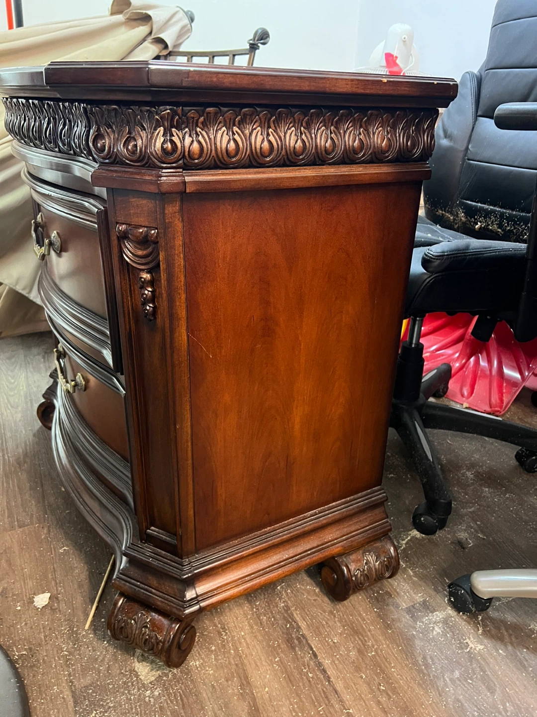 Wooden 3-Drawer Nightstand - photo 3