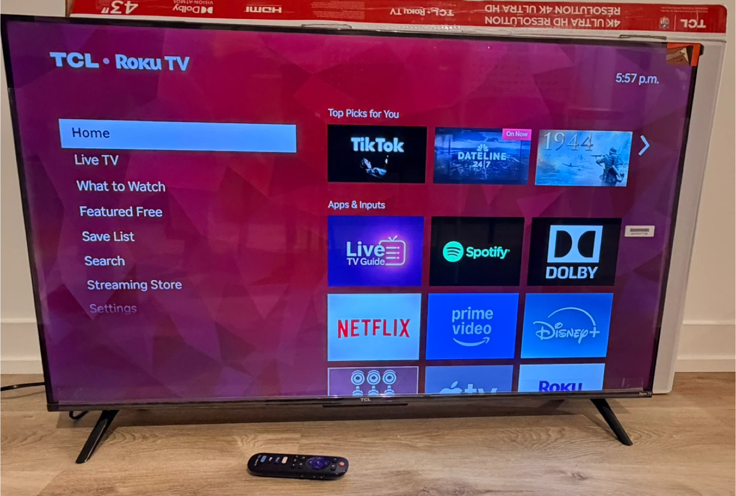 TCL 43" 4K UHD Roku Smart TV