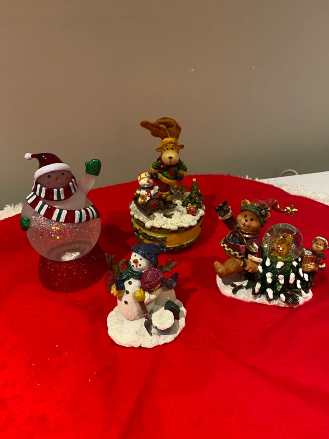 Christmas Snow Globe and wind up figurines